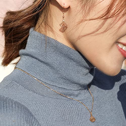 Chow Sang Sang Delicate Gold 18K Rose Solid Gold Ginkgo Leaf Drop Earring For Women And Girls 92265E #TOP2