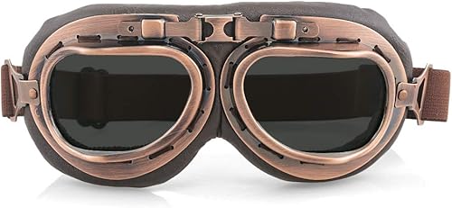 evomosa Gafas de motocicleta vintage para cosplay, estilo piloto, Cruiser Scooter Bike