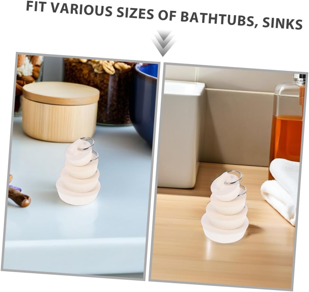 16pcs Rubber Bathtub Drain Stopper with Rings, Universal Kitchen and Bathroom Sink Seal Plug Set for Wash Basin and Laundry Drain, Flexible Water Pipe Sealing Accessories