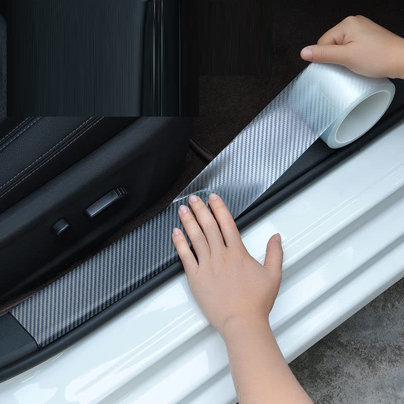 Autofolie Autotürkantenschutz, Türschwellenschutz, Kohlefaser-Aufkleber, Auto-Innenleisten, Streifen, Auto-Anti-Kratz-Wrap-Film Auto Folie(10CM,10M)