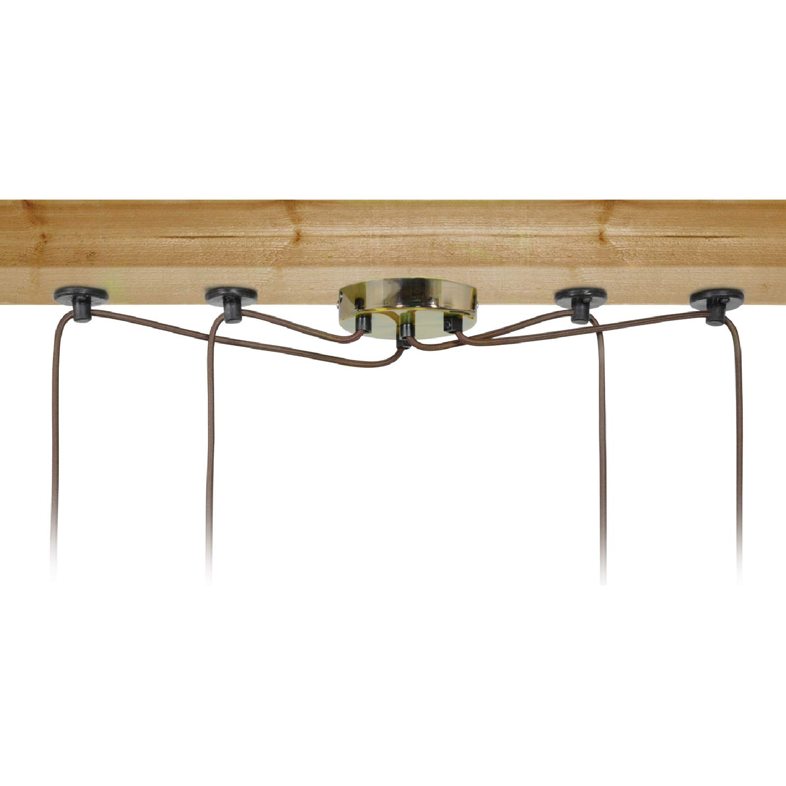 cuádruplo E27 Antique Brass rosa Vintage Lighting Pendant Con 1,8 m Cables [1.8 metros/Quad E27]