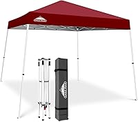 Vista 10 de EAGLE PEAK Tienda de campaña desplegable de patas inclinadas de 10 x 10 pies, fácil instalación para una persona, toldo de playa al aire libre