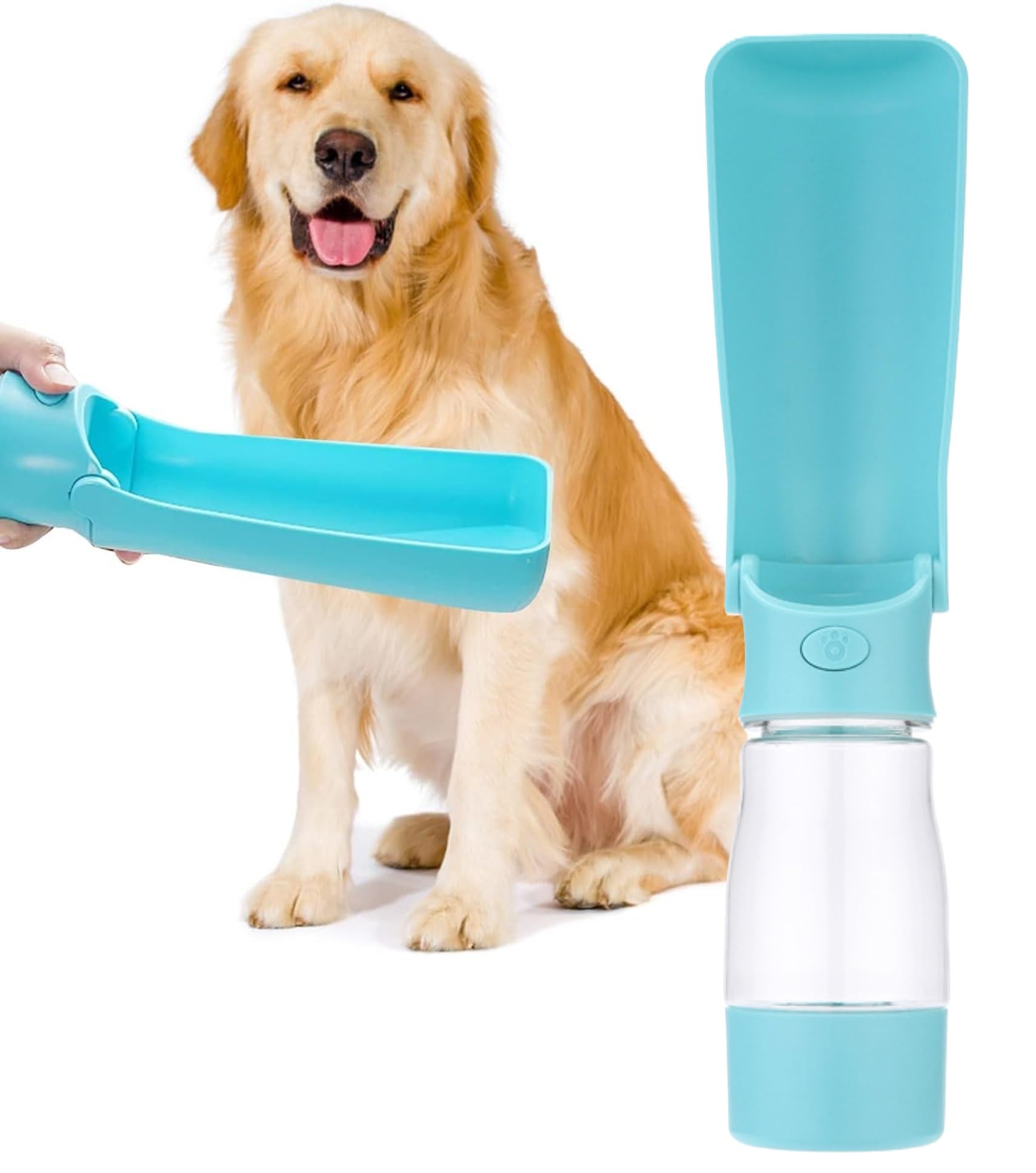 AUGEN Portable Dog Water Bottle for Walking - Leak Proof Foldable Pet Water Bottles Dispenser Bowl Travel Drink Cup for Walking Hiking Traveling (Blue) (B0CXXL7Z32) Amazon Price History, Amazon Price Tracker