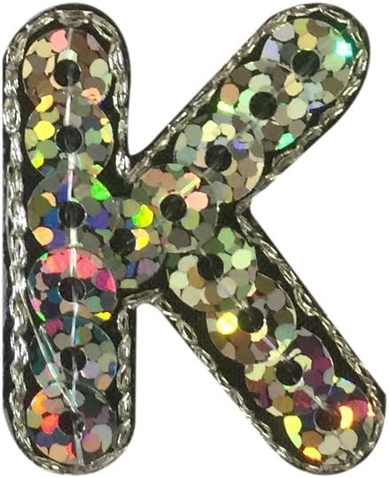 1pcs Alphabet Letter Iron On Sequins Patch Badge Jeans Clothes Applique 26 Alphabet Fabric Applique Sewing Sticker 3cm (K)