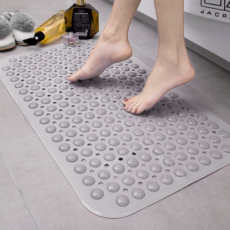 VHKD PVC Bathroom mat Anti Slip Rectangle (Grey 70x45)