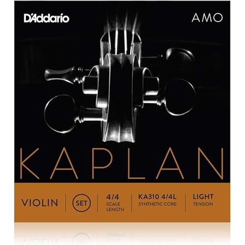 D'Addario Kaplan Amo Violin Strings - Full Set - KA310 4/4L - Violin Strings - 4/4 Scale, Light Tension