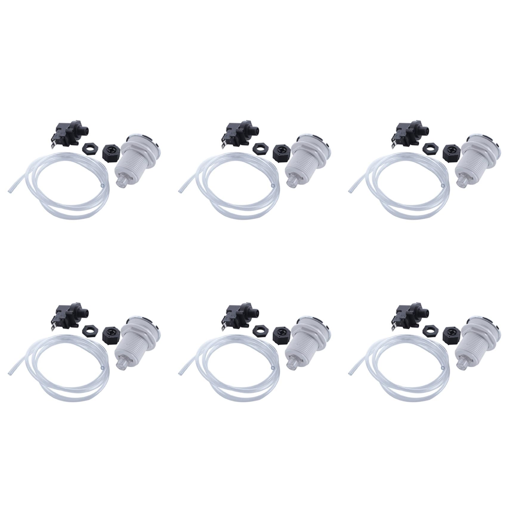 Jnchdghwa As Shown 6X 16A On Off Push Button Switch Jetted Jet For Bath Tub Spa Garbage