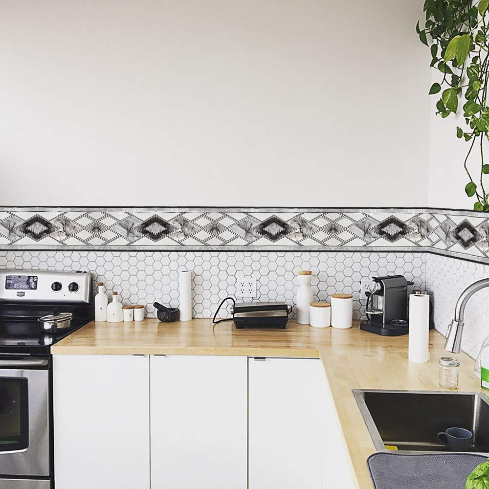 Yoillione Black Wallpaper Border Kitchen Vinyl Border Stickers