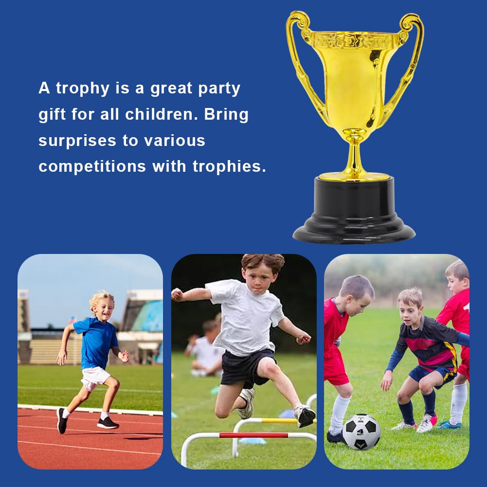 1 mini trofeo sfuso per bambini, oro premio trofeo tazze di plastica oro piccole tazze trofeo premio d'oro coppa per premi puntelli competizioni sportive per bomboniere riempitivi sacchetti