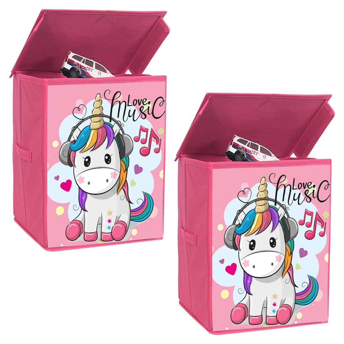 PRETTY KRAFTS Foldable Storage Box with Lids,Large Fabric Storage Cube Toy Boxes Basket with 2 Handles for Wardrobe, Shelf Bedroom Office Nursery Playroom Toys 30 x 30 x 40 cm Set of 2-Pink (B09SQ49YX2) Amazon Price History, Amazon Price Tracker
