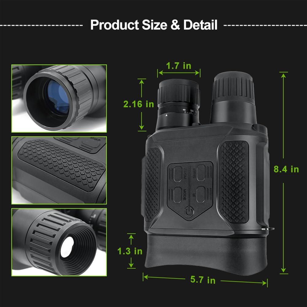 Digital Night Vision Binoculars Day Night use with Camera & Camcorder Function Takes Photo & Video from 400m/1300ft for Camping Farm Monitor Night Vision Goggles - Image 6