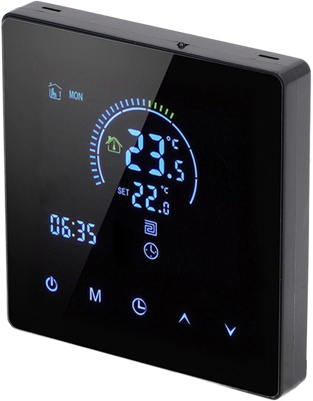 LCD Display Thermostat, Programmable Smart Thermostat AC 90V-240V Intelligent Touch Color Screen LCD Display for Home, Office, Shopping, Programmable ()