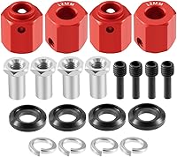 Vista 1 de RCLIONS Bujes de rueda hexagonal de 0.472 in para Trx4 1/10 RC Model Crawler Car (rojo)