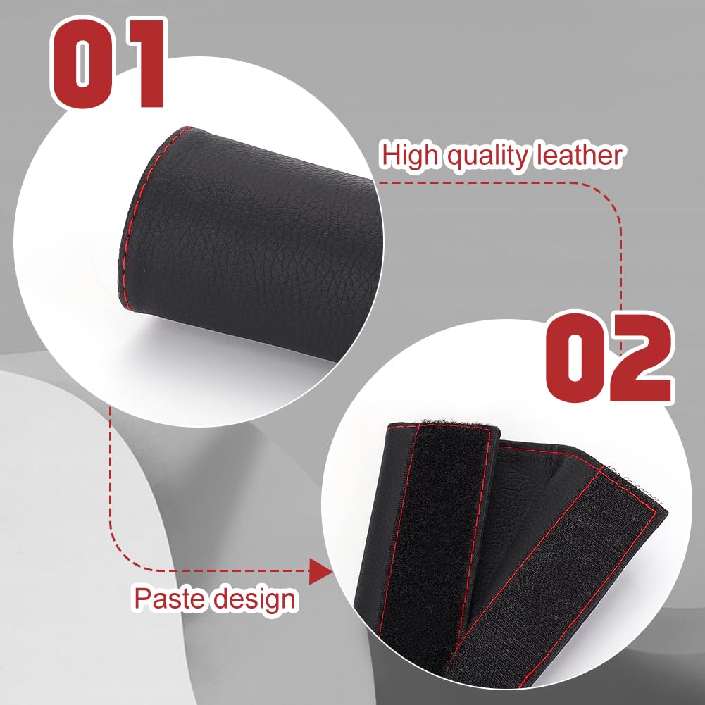 AHANDMAKER Car Grab Handle Cover Car Door Handle Cover Protective Decorate Cover Accessories Door Pull Handle Passenger Interior Accessories for Most Cars, 2 Pcs, Black