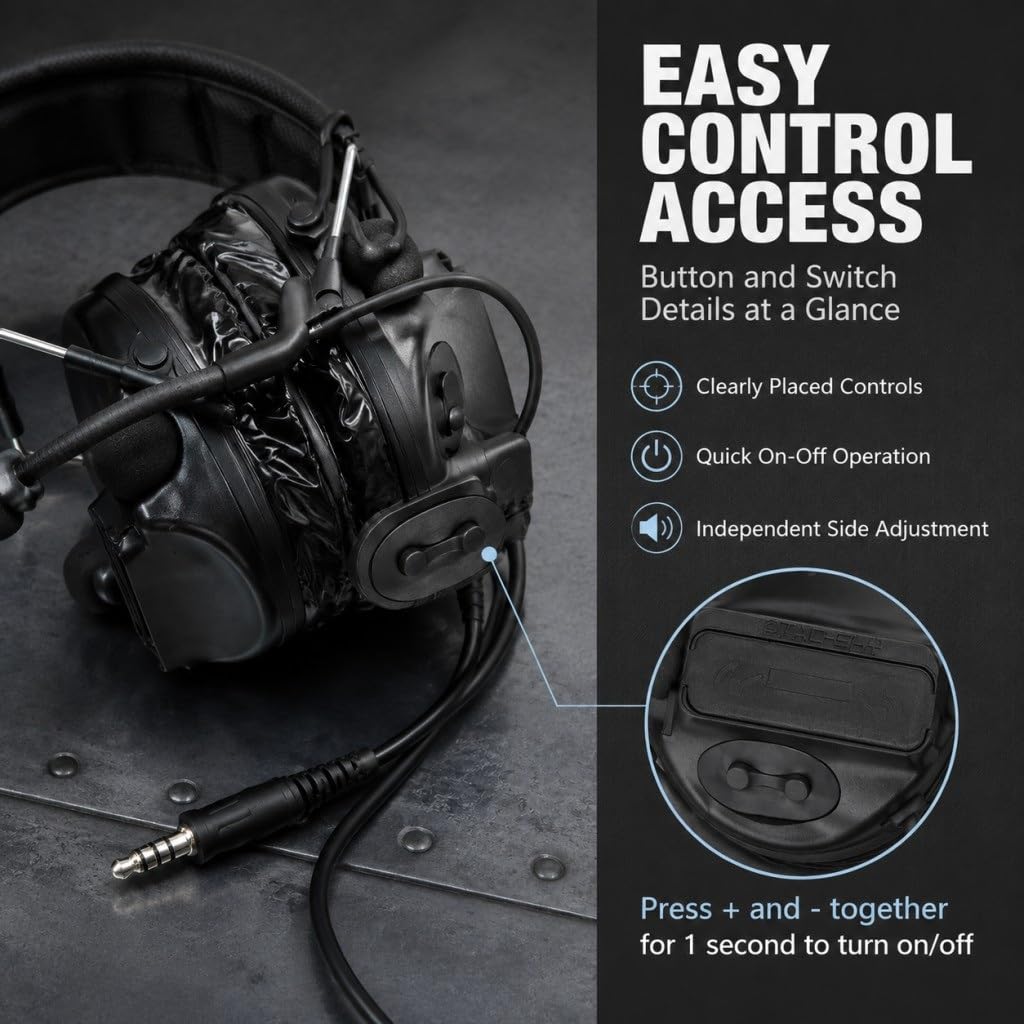 Almohadillas De Silicona Negras Repuesto For Auriculares Tácticos C3, Suaves For Los Oídos con Reducción Ruido