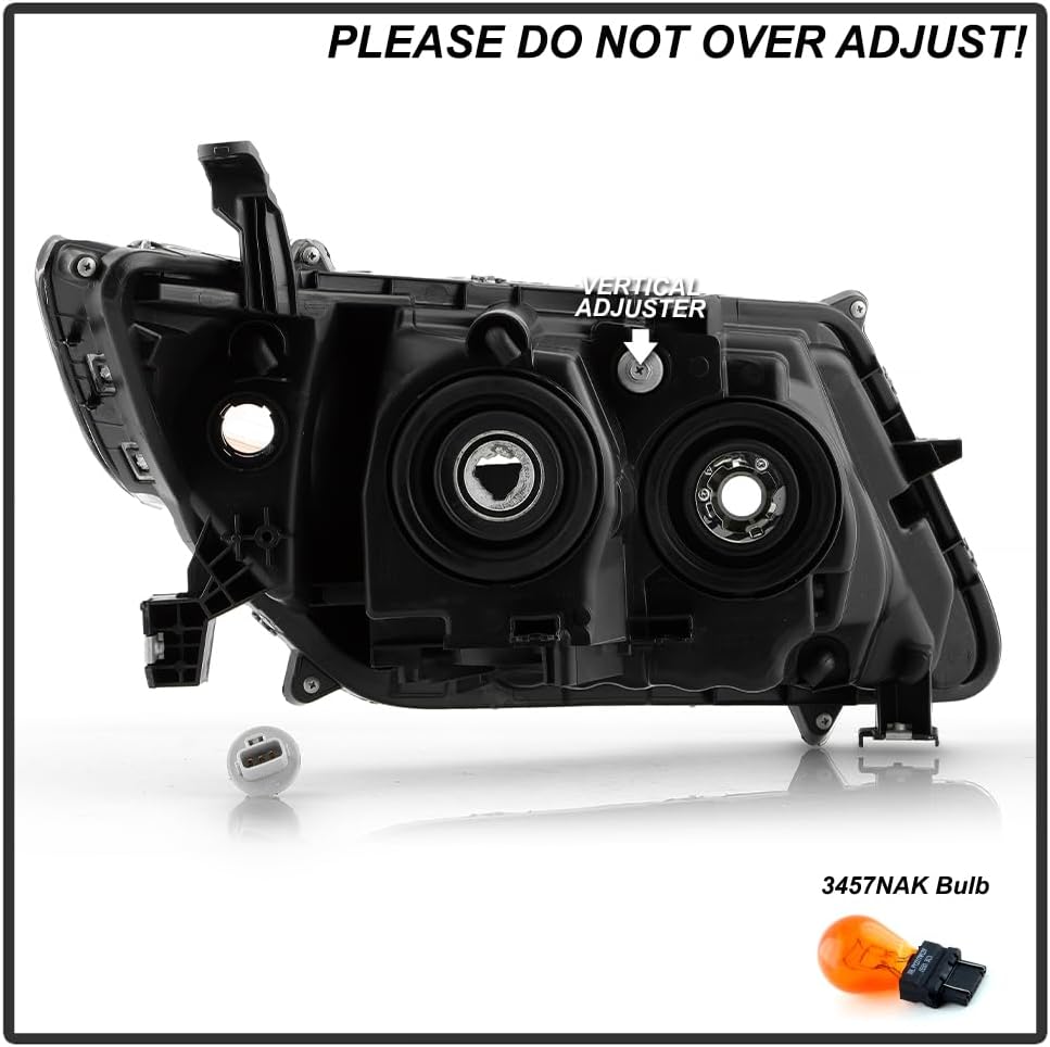 KEEKPO - For 2011-2017 Honda Odyssey Halogen Type Chrome Housing Projector Headlights Headlamps Replacement Left+Right