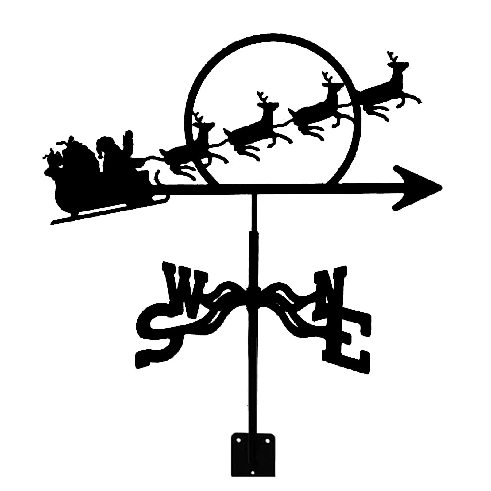 WIQUYBML Weathervane Christmas Ornament Weather Vane Garden Stake Wind Direction Indicator for Yard Roof/a/50 * 35Cm