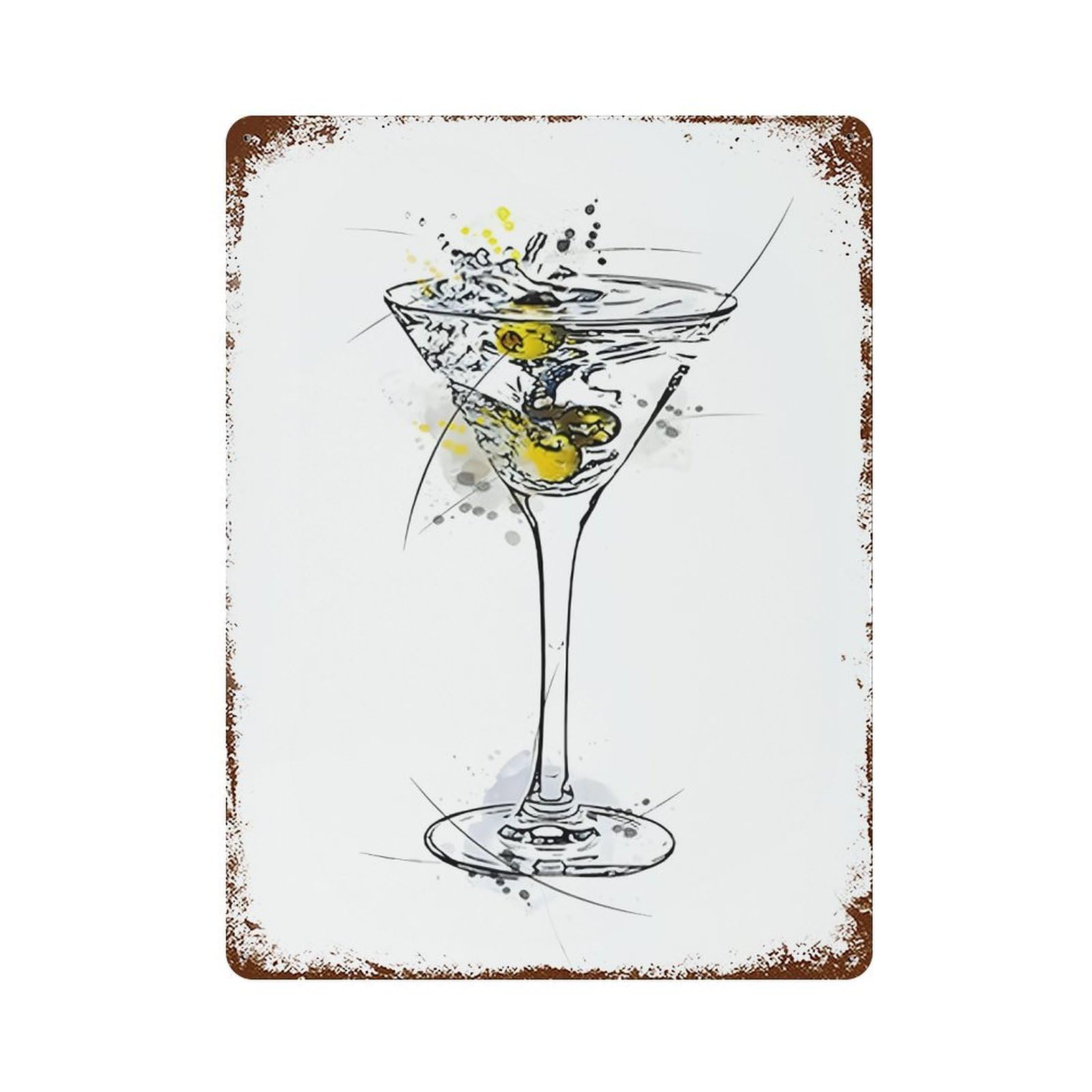 xiaoxiaoshen Alcohol Poster Martini Cocktail Wall Decor Art Metal Tin Poster Modern Home Decor Art Home Bar Shop Decorations Vintage Sign 40x30cm