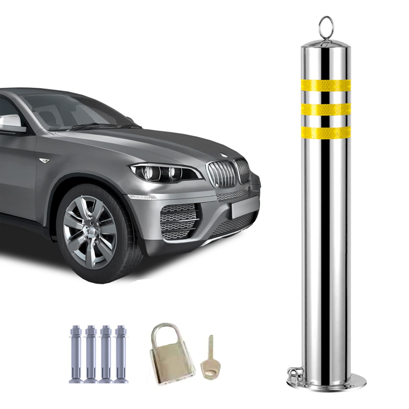 Conos/ Poste señalizacion trafico, Bolardo De Estacionamiento, Conos Delineadores Reflectivos Con Gancho De Cadena Para Obras De Construcción Y Estacas De Calle, Carga 30 Toneladas ( Color : 1 Pack ,