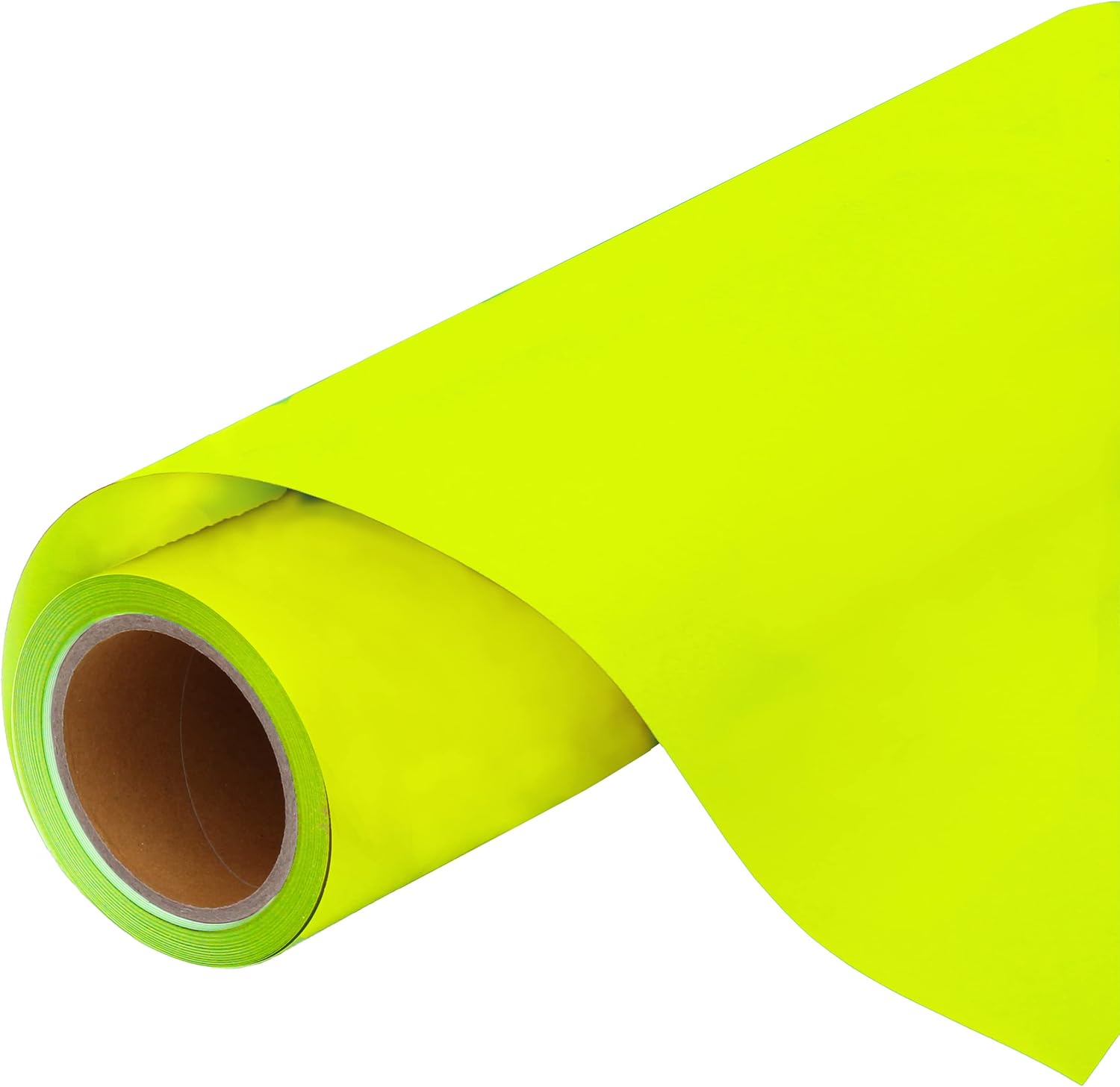 3 Yard x 20" Wide Roll Threadart Neon Yellow Heat Transfer Vinyl Film HTV | Solid Color | Compatible with Venture, Explore, and Maker, Silhouette Cameo, & Large Format Cutters