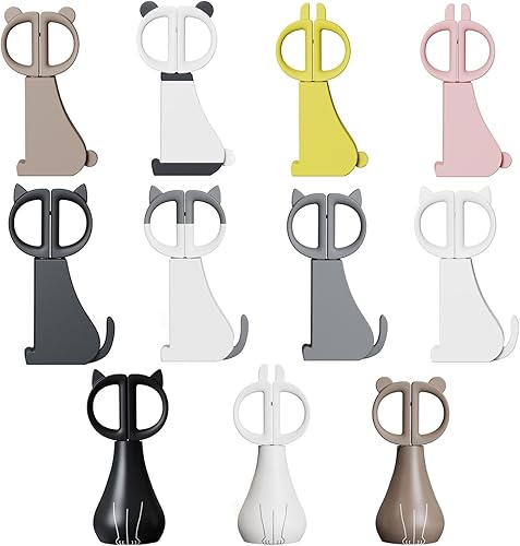 Miniatura 5 de Tijeras para gatos con soporte magnético, tijeras de animales lindos con mango de plástico con cuchillas de acero de 3 pulgadas, decoración de