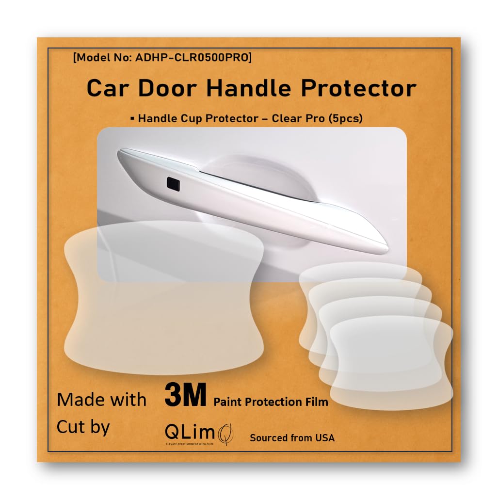 3M-Pro 5pcs Car Door Handle Cup Protector/Sticker/Guard, 3M-PPF(Paint Protection Film) Pro Series, Clear(Transparent), Anti Scratch, Universal Fit for Most Cars (Clear Pro/5pcs)