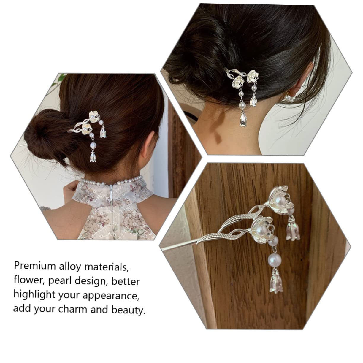 MAGICLULU 10piezas Horquillas De Pelo De y Flor Para De Cabello Elegantes Palillos Para Moño Accesorios Para Mujeres Para Cumpleaños Especiales