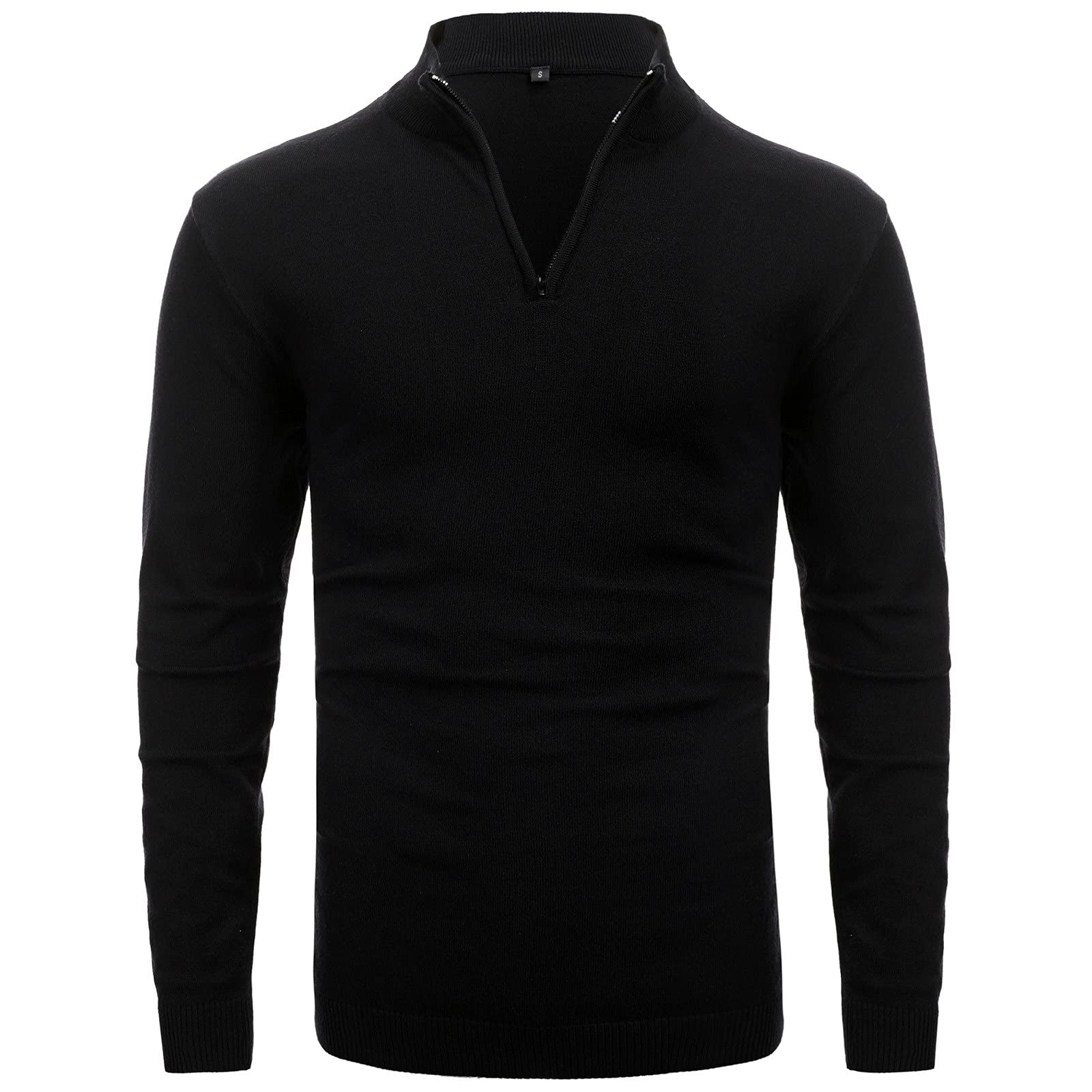 Mens Thick Warm Cotton Regular Fit Roll Polo Turtle Neck