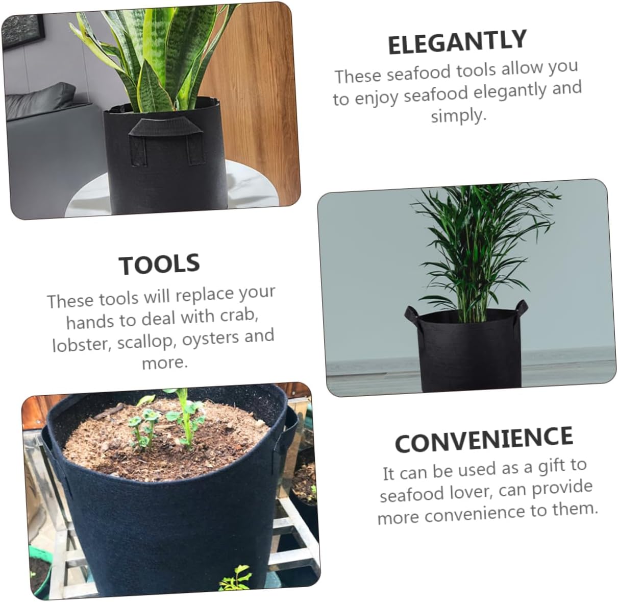 balacoo 9pcs Non-Woven Planting Bags Garden Planting Pouch Handle Breathable Vegetable Grow Containers for Use