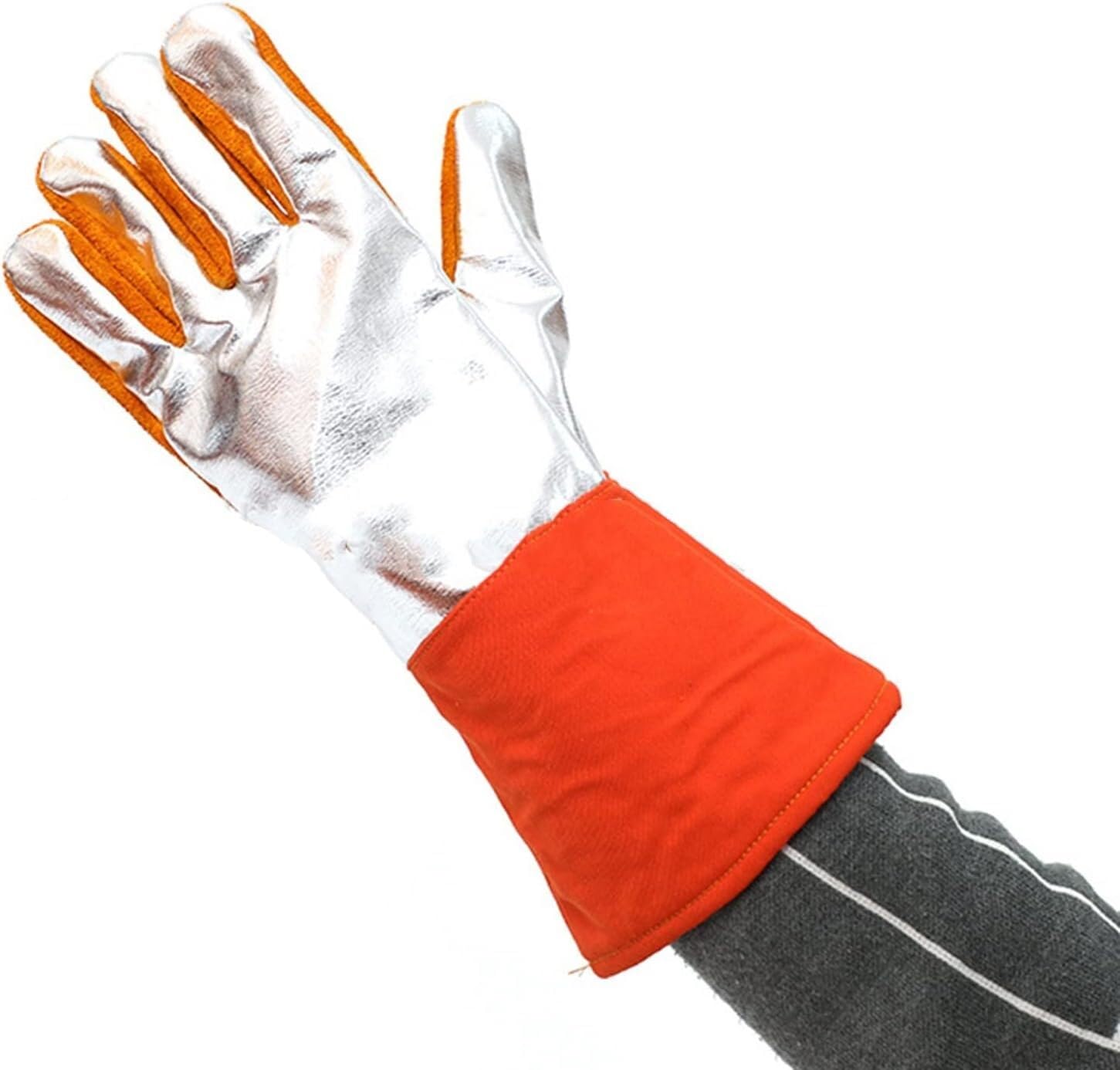 PIWINE Gartenhandschuhe, schnittfeste Handschuhe, feuerfeste Handschuhe, Kraft-Aluminiumfolie, hochtemperaturbeständige Schweißhandschuhe for Metallurgie, Herd, Grill