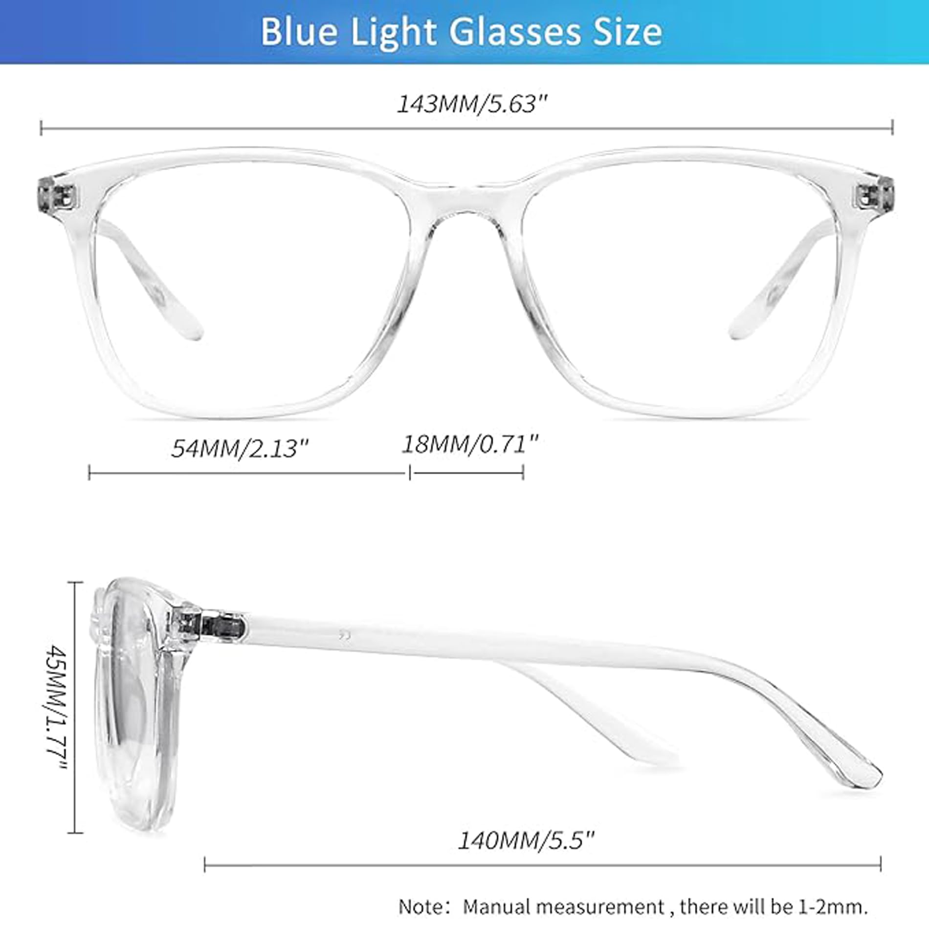 Joopin Occhiali Filtro Luce Blu Lenti Trasparenti 100% Anti Luce Blu Uomo Donna Occhiali Computer Gaming Adatto per Schermi Giochi Televisori Telefoni Cellulari