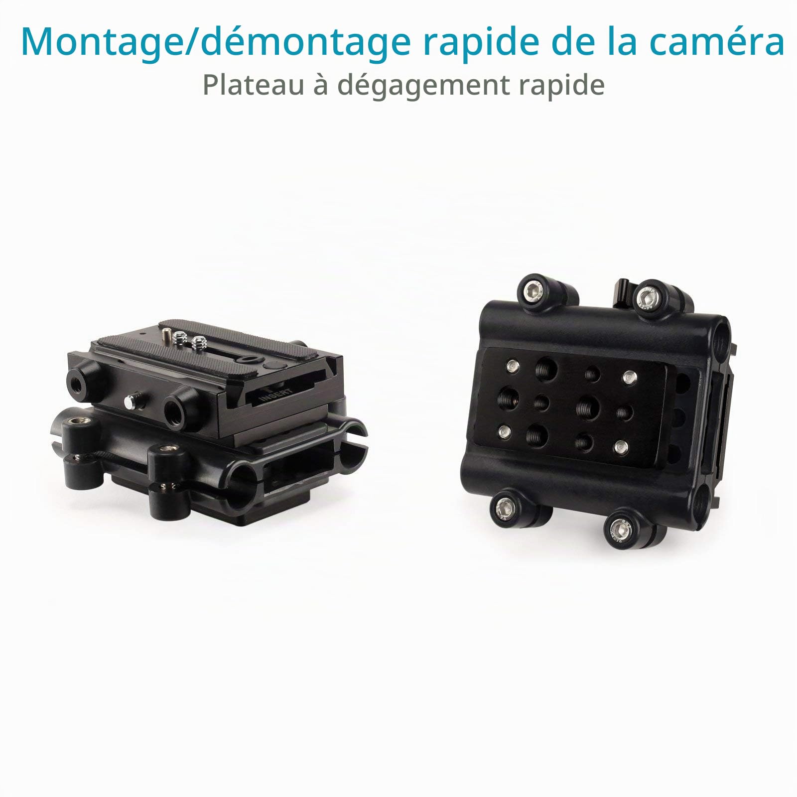 FC-02 Kit épaulière avec Matte Box et Cage pour DSLR | Cage 9-6" avec poignées réglables, 2 porte-filtres 4x4 rotatifs, compatible avec objectifs jusqu'à 95 mm