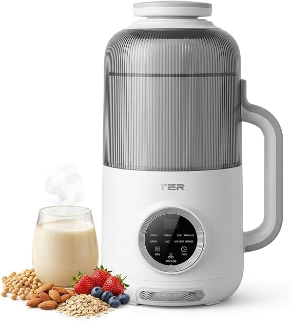 10-in-1 Nut Milk Maker, 40oz Plant-Based Milk Maker For Soy, Almond, Oat, Dairy-Free, Smoothies & Baby Food, White