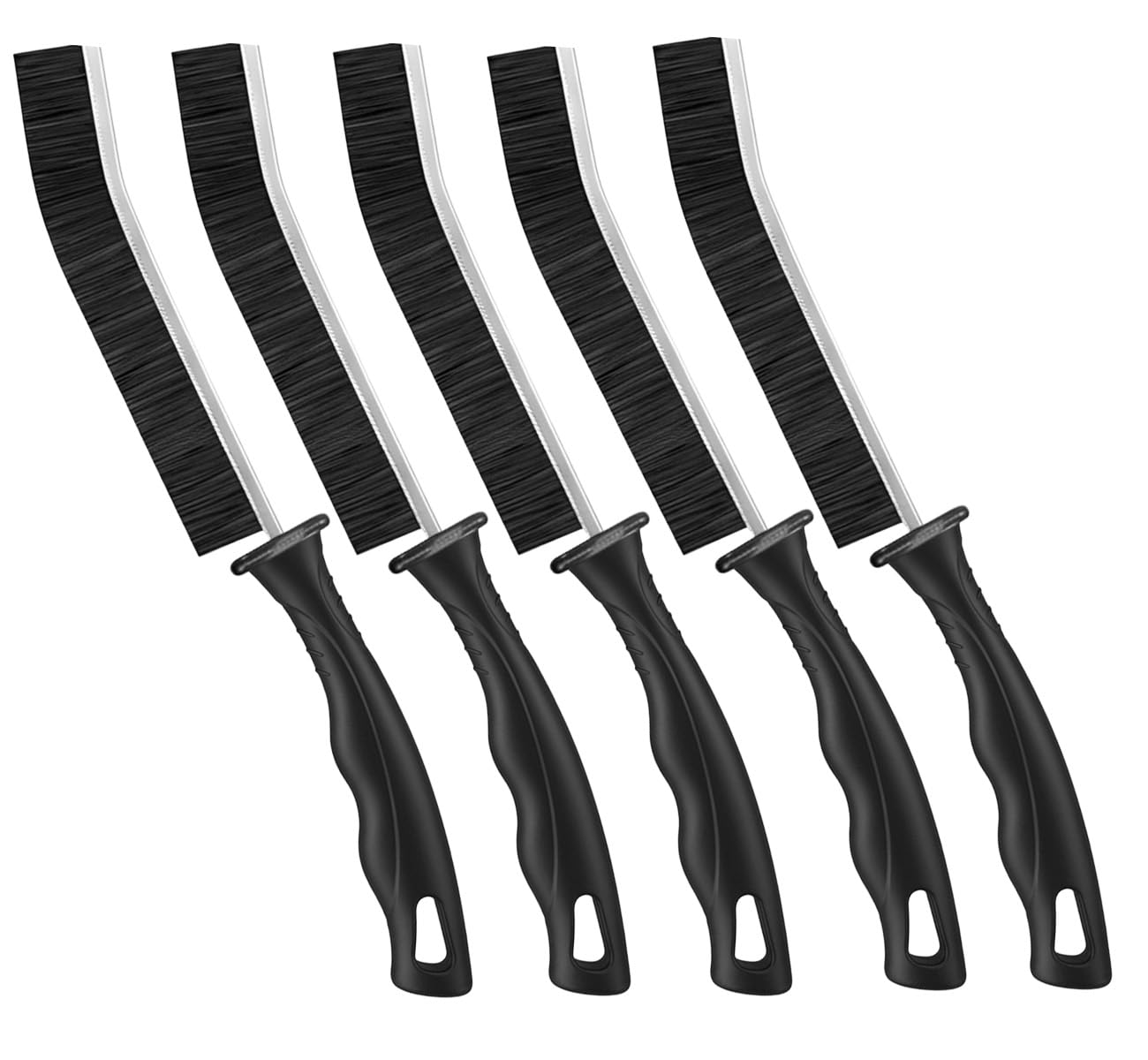 Topest Black 5X Crevice Cleaning Brush Hard-Bristled | Multifunctional Gap Cleaning Brush | Grout Brush For Narrow Hard To Reach Places | Suitable For Around Bathroom Fittings, Taps, Hob, Kitchen Sink