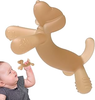 Newborn Silicone Teether Toy - Newborn Dog Shape Teether Toy,Dog Shape Silicone Chew Toys, Toddler Dog Shape Teethers for 0-6 Months and 6-12 Months Girls Boys Kids Lyeva