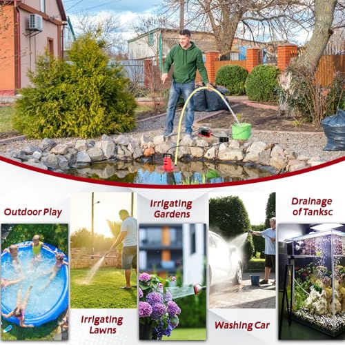 Image of Crivnhar Cordless Submersible Sump Pump Compatible for Milwaukee 18V Batteries(No Battery), 1320GPH Pool Cover Pumps with 16.5FT Cord & 3 Flow, Portable Transfer Pump for Basement, Flooded Areas