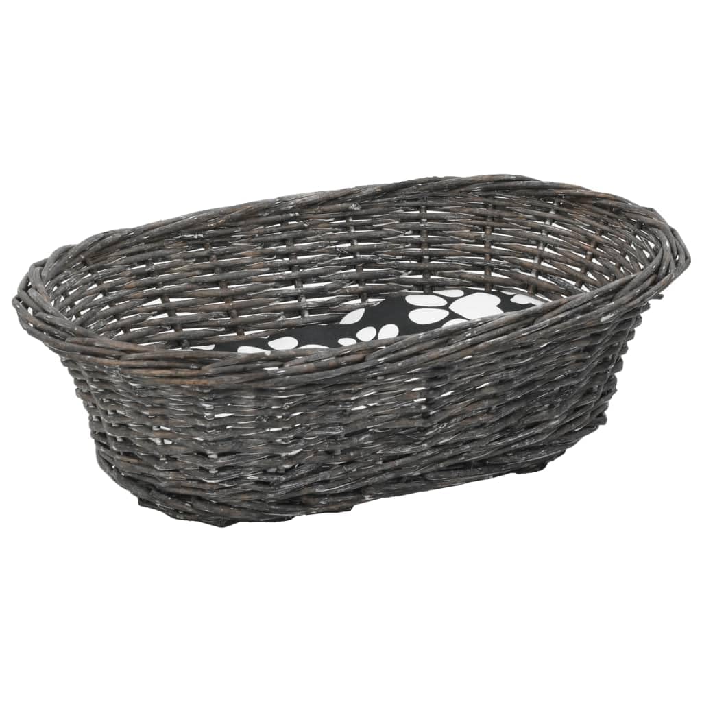 Juego de 3 cestas para gatos con cojín gris 47 x 34 x 60 cm mimbre natural, cesta para gatos, rascador, árbol trepador de sisal, muebles rascadores, cueva, nido interior para adultos, gatos y