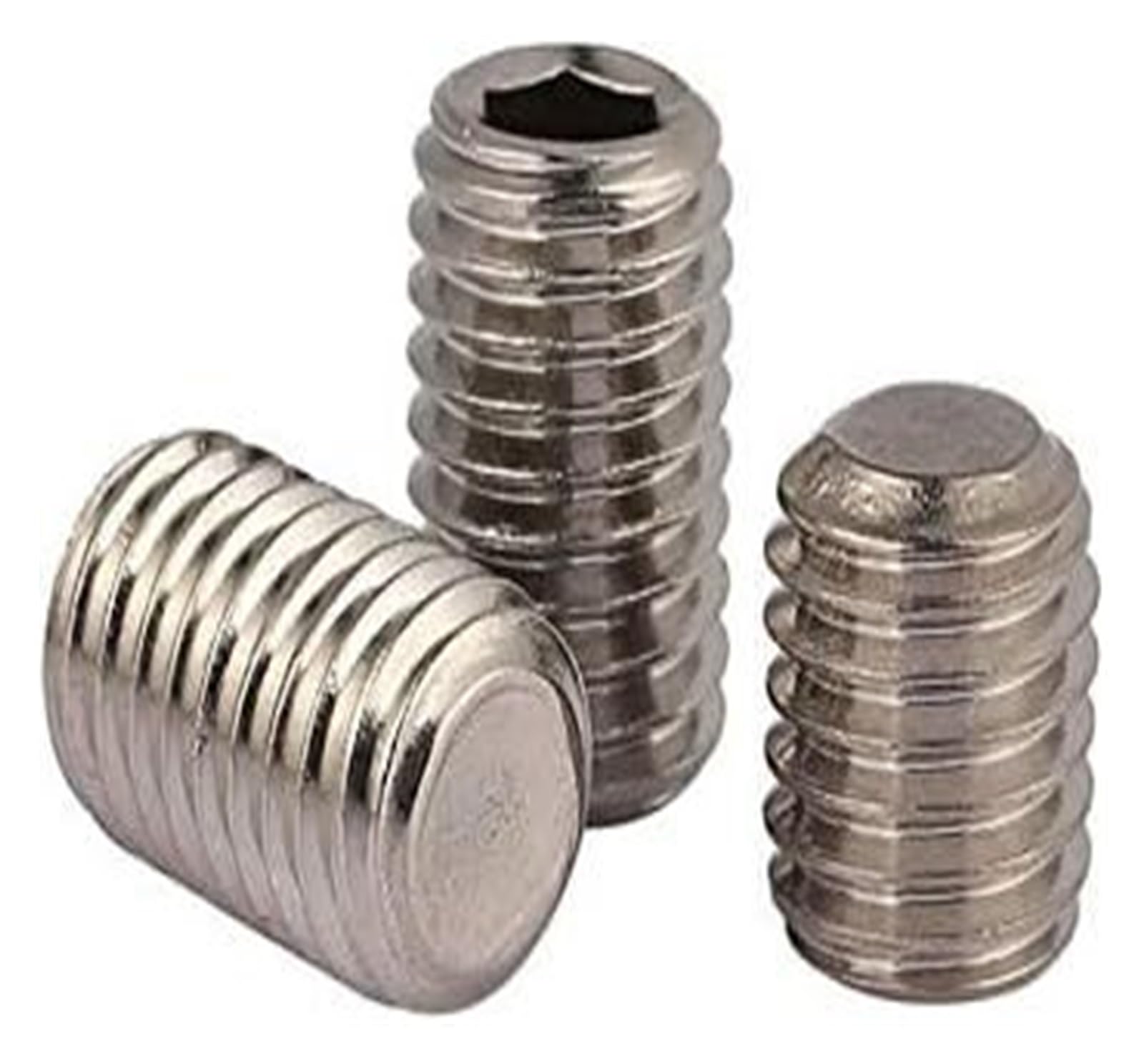 100 pz/lotto M4x20/25/30/35/40/45/50 DIN913 In Acciaio Inox Esagonale Set Vite con Punto Piatto