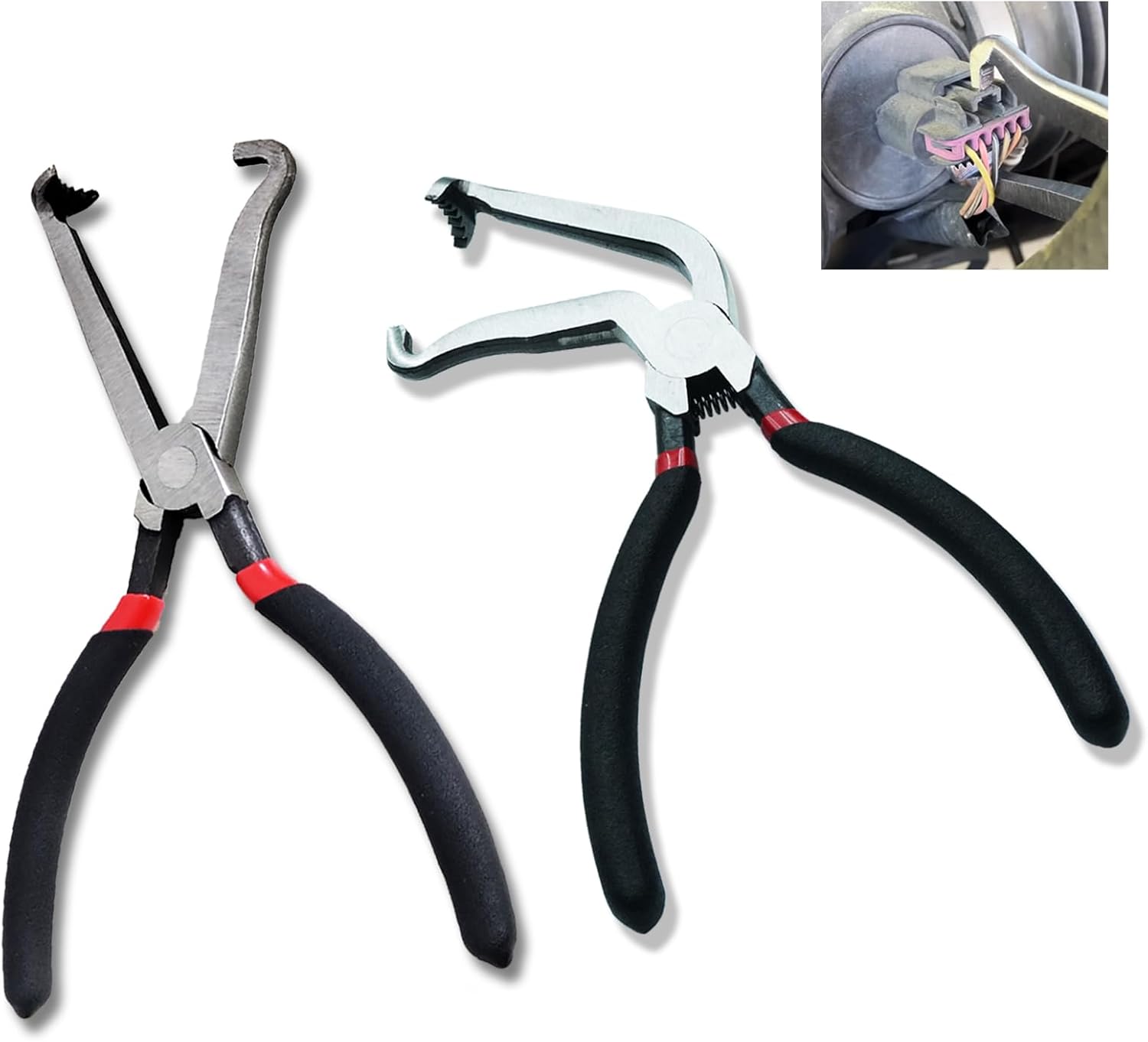 Upgraded 2 Pcs Electrical Disconnect Pliers,37980 60 Degree Automotive Electrical Tools，37960 Electrical Connector Pliers for Cars,Easily Disconnect the Locking Push Tab Electrical Connector