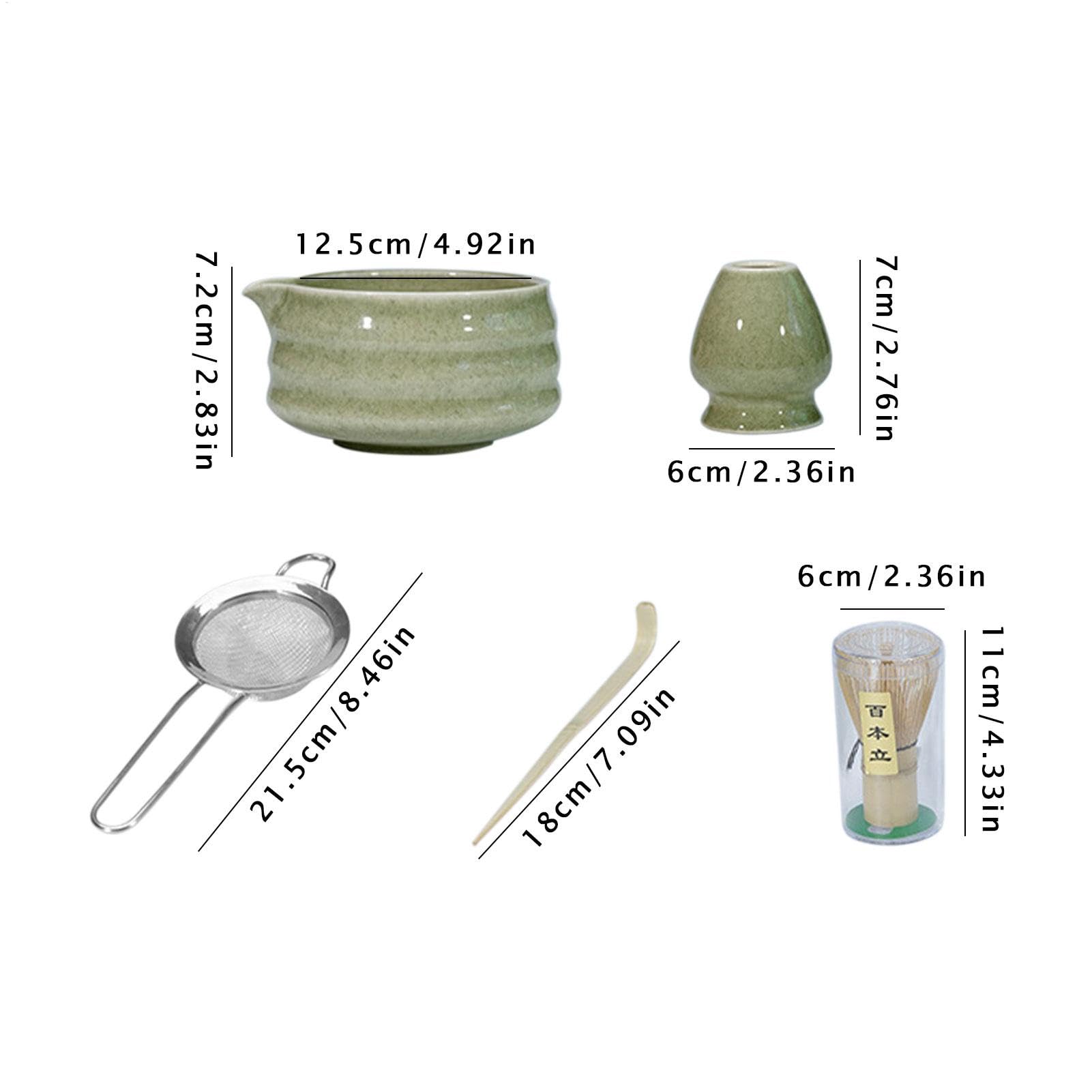 Kit Matcha in ceramica, set di palette per frusta Matcha | Set da tè Matcha da 5 pezzi,Robusto kit Matcha per gli amanti del Matcha, principianti, casa, campo, cucina, sala da pranzo, famiglia