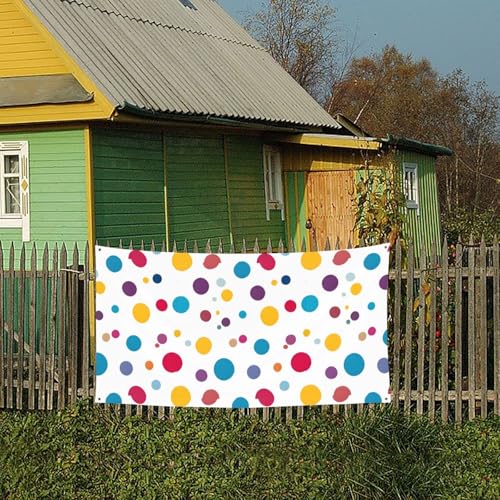 MINDBBDFJ Beautiful Polka Dot Print Banners And Signs For Outdoor/Indoor,Personalized Banner Customizable Parties Halloween Banner (180x90cm)4