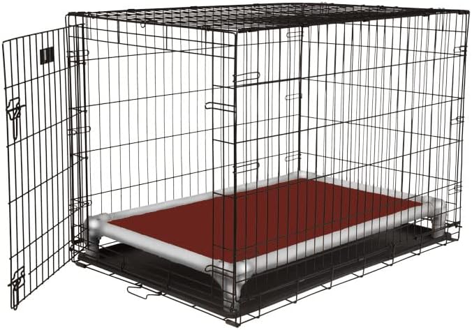 Kuranda Chewproof Crate Bed - Silver Aluminum - 40" x 25" - Vinyl - Burgundy