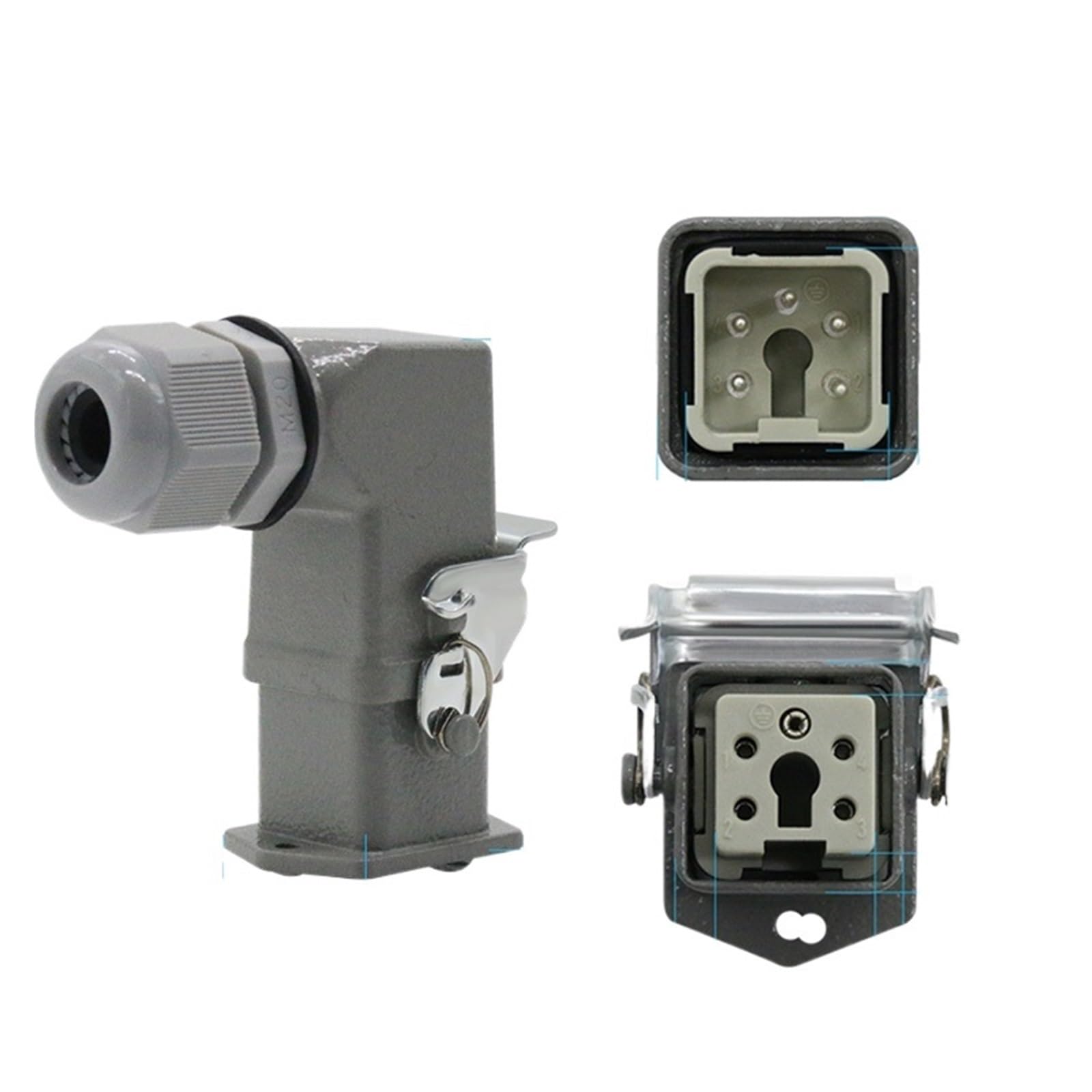 SIBBLE Connecteur rectangulaire Robuste HDC-HA, 4 5 6 8 Broches, Prise et Prise Industrielle étanche for Aviation, 250V 10A /16A (Color : 5 core-01)