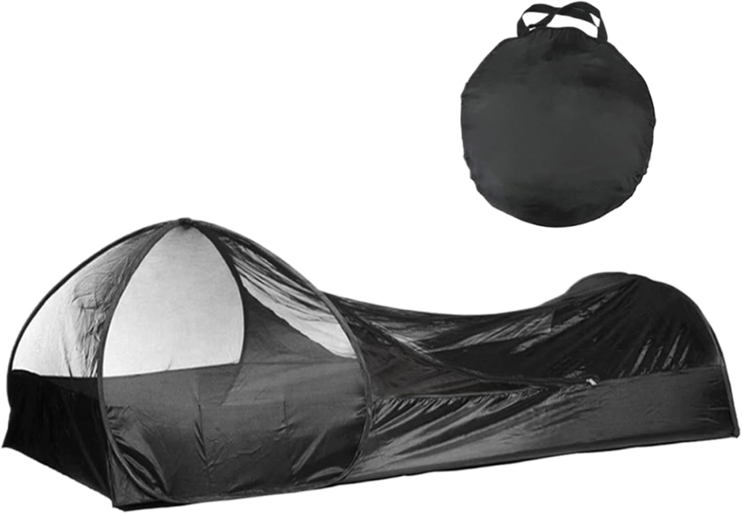 One Person Up Tent Bivy Tent, Foldable Single Person up Tent, Waterproof Moisture Proof Fine Mesh Tent, Portable Bug Net for Camping Outdoor 82.7x41.3x27.6, Black