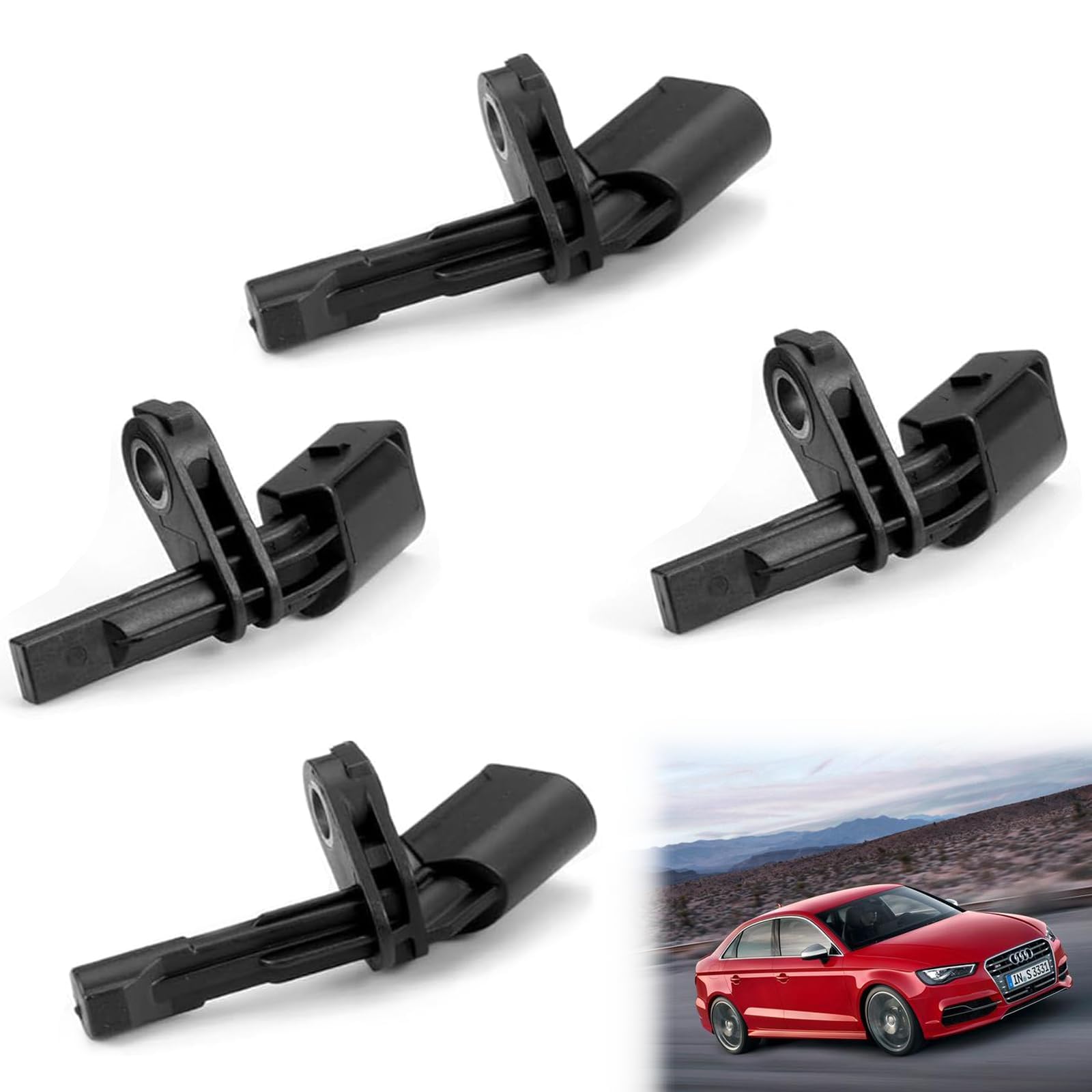 Lot de 4 capteurs de vitesse de roue, capteurs ABS avant et arrière gauche et droit pour Audi A3 VW Golf Jetta Passat Touran Tiguan Remplacement direct pour 1K0927807 1K0927808 7H0927803
