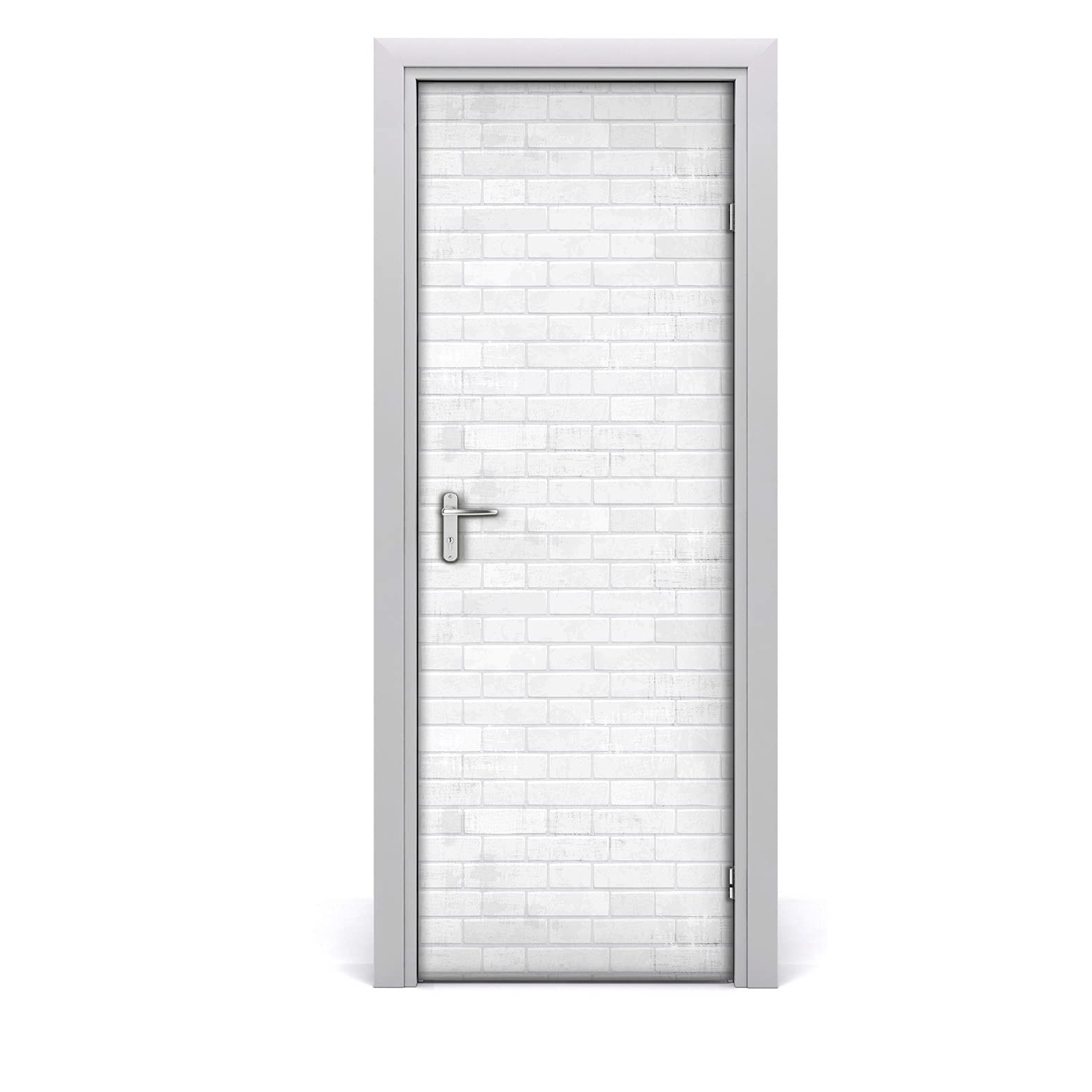 Autocollant de porte effet brique pierre déco murale 85x200