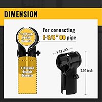 Vista 3 de VIVIDA Abrazaderas de riel de extremo de 1-3/8 pulgadas, accesorios de valla de enlace de cadena negra, conectores T de tubo de panel de 1-3/8