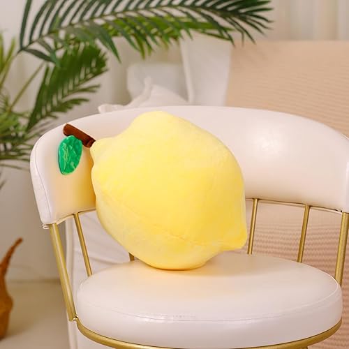 Miniatura 4 de Marble Empire Almohada de limón para sofá, almohada decorativa en forma de fruta amarilla de 15 pulgadas, almohada de felpa suave para abrazar sala