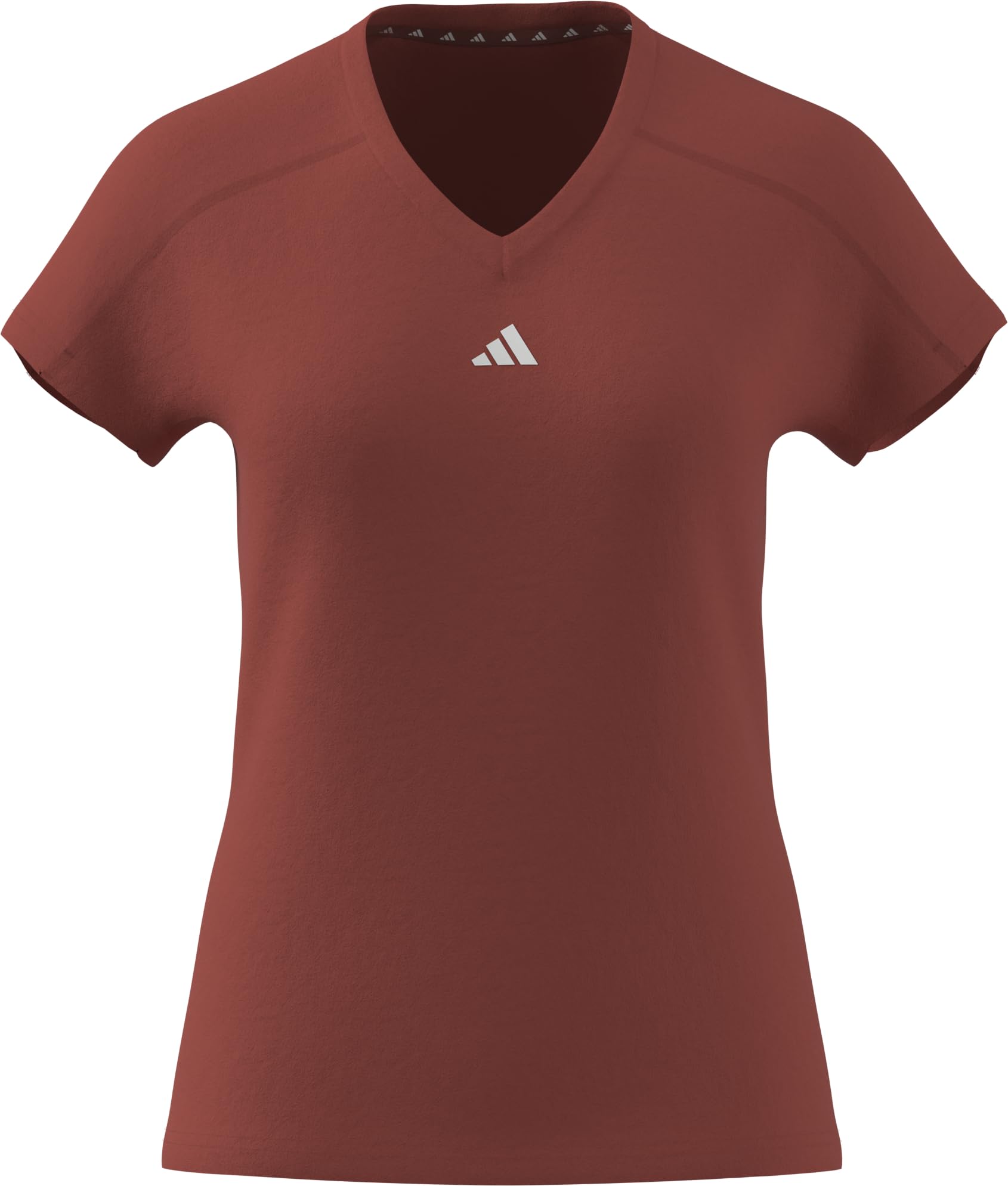 adidas Kobiety AEROREADY Train Essentials Minimal Branding V-Neck Tee, altered amber/white, S
