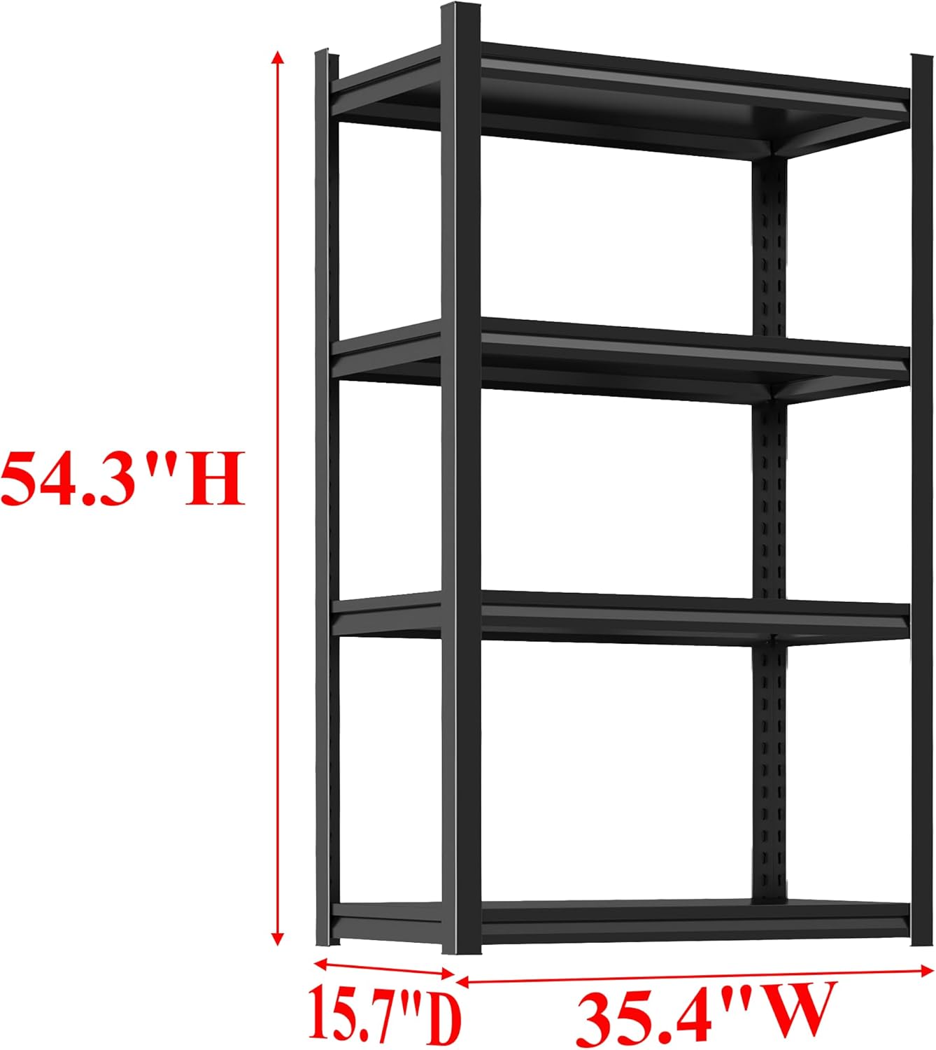 Kitchen Storage Shelves, Adjustable Metal Shelf Rack 2400 Lbs 4 Tier Shelving Unit, Bakers Rack With Storage Pantry Shelf, Heavy Duty Shelving Units Stand Industrial Organizer, 35.4"W×15.7"D×54.3"H